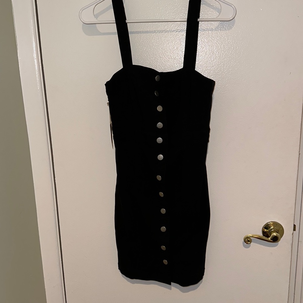 black button down dress